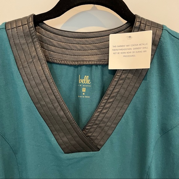 Belle by Kim Gravel Teal top Sz M - Picture 7 of 7